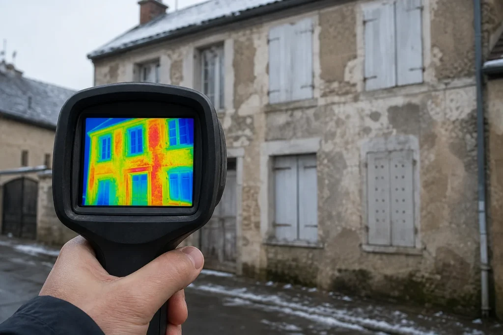 Combles d'une maison avec isolant en laine minérale posé entre les solives